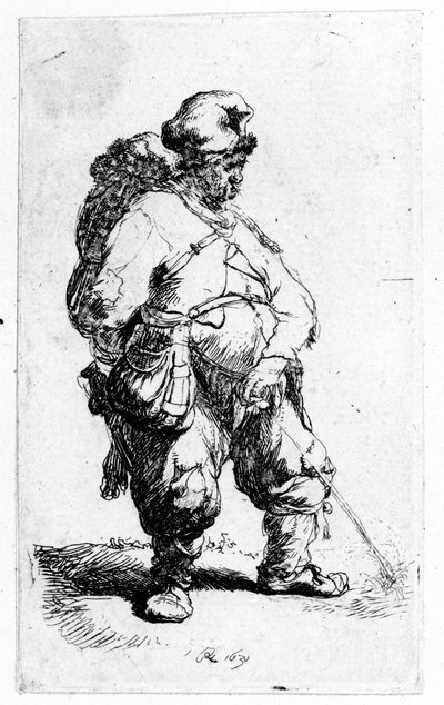 Un hombre orinando, 1631 de Rembrandt van Rijn